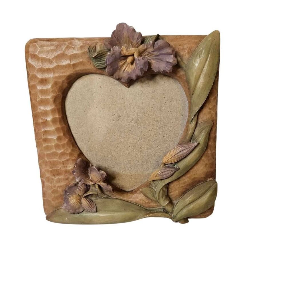 Russ vintage resin floral picture frame, grannycore, feminine.